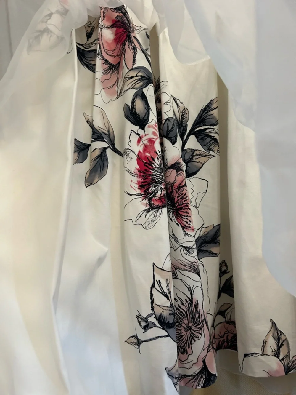 Women's White House Floral A-Line Midi Skirt
